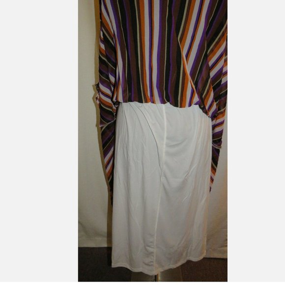 Ashley Stewart Women's Multi Striped Pull On Midi Skirt Plus Size 26-28 - Picture 4 of 7